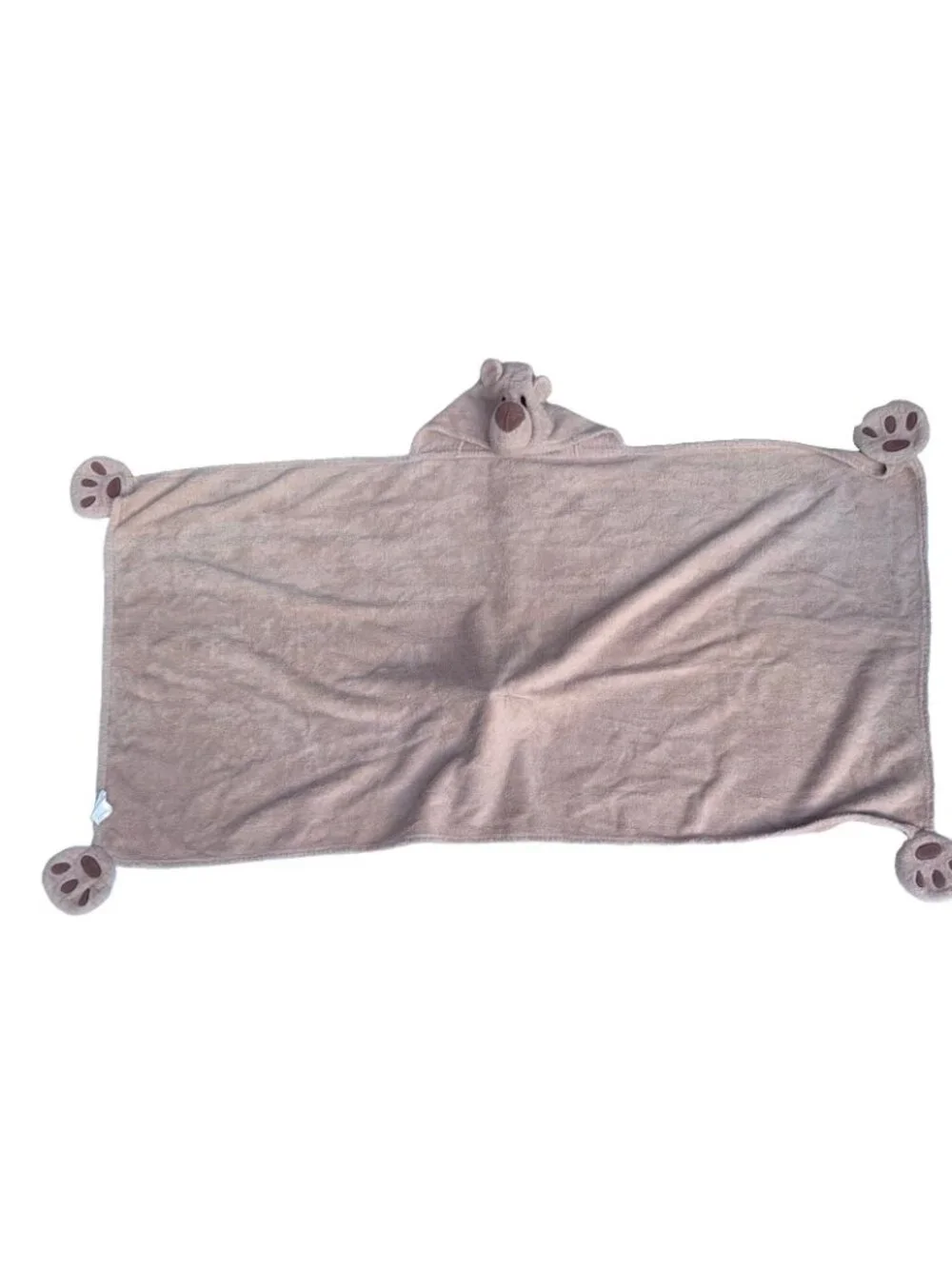 VTG Pottery Barn Kids Outlet Bear Hooded Bath Towel Beach Brown 100% Cotton Y2K